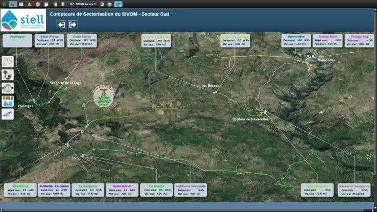Topkapi - supervision lodevois et larzac - vue sectorisation